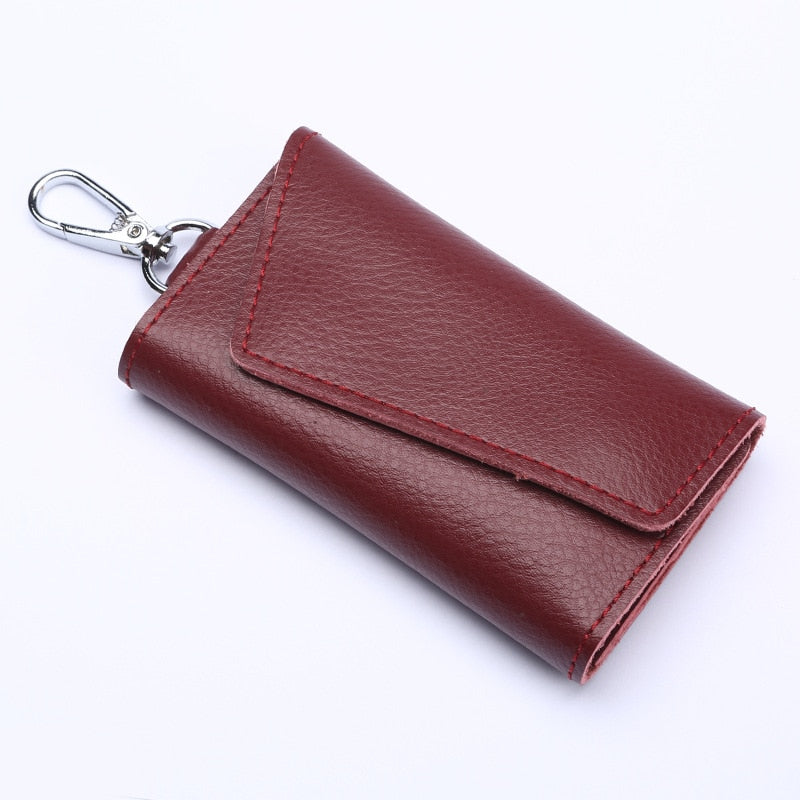 Genuine Leather Keychain Men Women Key Holder Organizer Pouch Cow Split Car Key Wallet Housekeeper Key Case Mini Card Bag | 0 | TageUnlimited