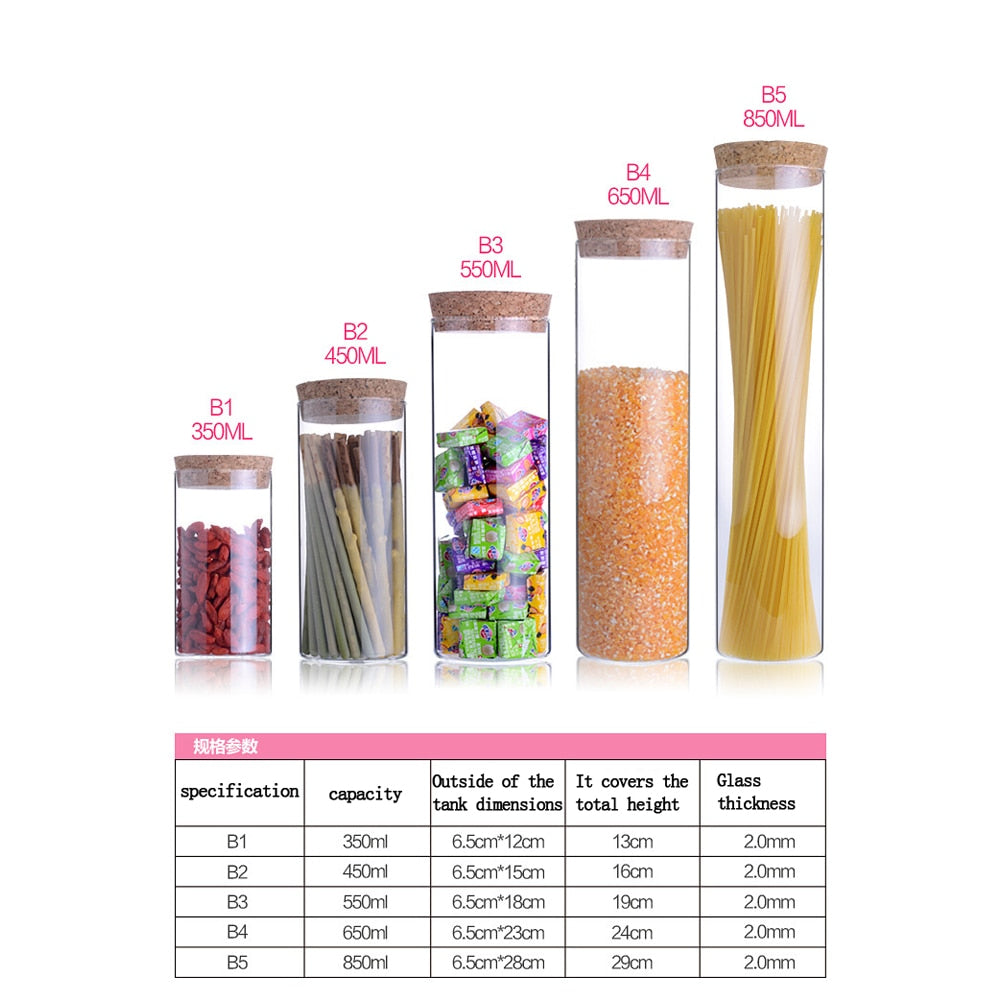 Transparent glass jars Seal jars Grains storage Bottles spice jar kitchen storage cans Kitchen Storage Organization | TageUnlimited