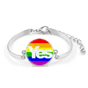 LGBT Bracelet Bisexual Pride Flag Symbol Bracelet Wrist Band Cuff Fashion Charm For Gays Bisexuals Transgender LOGO Gifts Metal