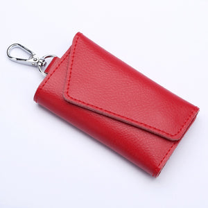 Genuine Leather Keychain Men Women Key Holder Organizer Pouch Cow Split Car Key Wallet Housekeeper Key Case Mini Card Bag | 0 | TageUnlimited