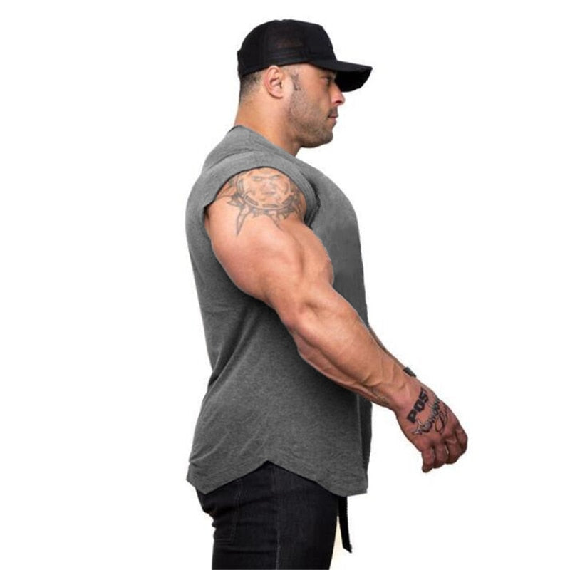 Mens Gym Singlets Sweatshirts sleeveless Vest letters print Bodybuilding Fitness male tank top Shirts Casual Muscle shirt | TageUnlimited