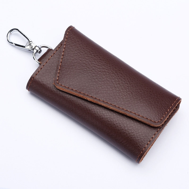 Genuine Leather Keychain Men Women Key Holder Organizer Pouch Cow Split Car Key Wallet Housekeeper Key Case Mini Card Bag | 0 | TageUnlimited