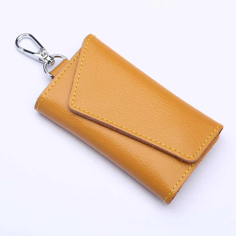 Genuine Leather Keychain Men Women Key Holder Organizer Pouch Cow Split Car Key Wallet Housekeeper Key Case Mini Card Bag | 0 | TageUnlimited