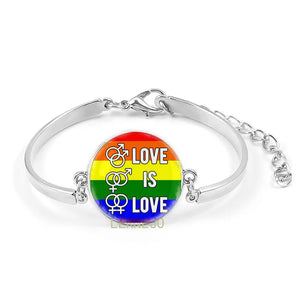 LGBT Bracelet Bisexual Pride Flag Symbol Bracelet Wrist Band Cuff Fashion Charm For Gays Bisexuals Transgender LOGO Gifts Metal