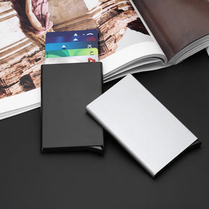 Anti-theft ID Credit Card Holder Minimalist Porte Carte Thin Aluminium Metal Wallets Pocket Case Bank Women Men Credit Card Box | TageUnlimited