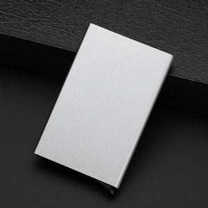 Anti-theft ID Credit Card Holder Minimalist Porte Carte Thin Aluminium Metal Wallets Pocket Case Bank Women Men Credit Card Box | TageUnlimited