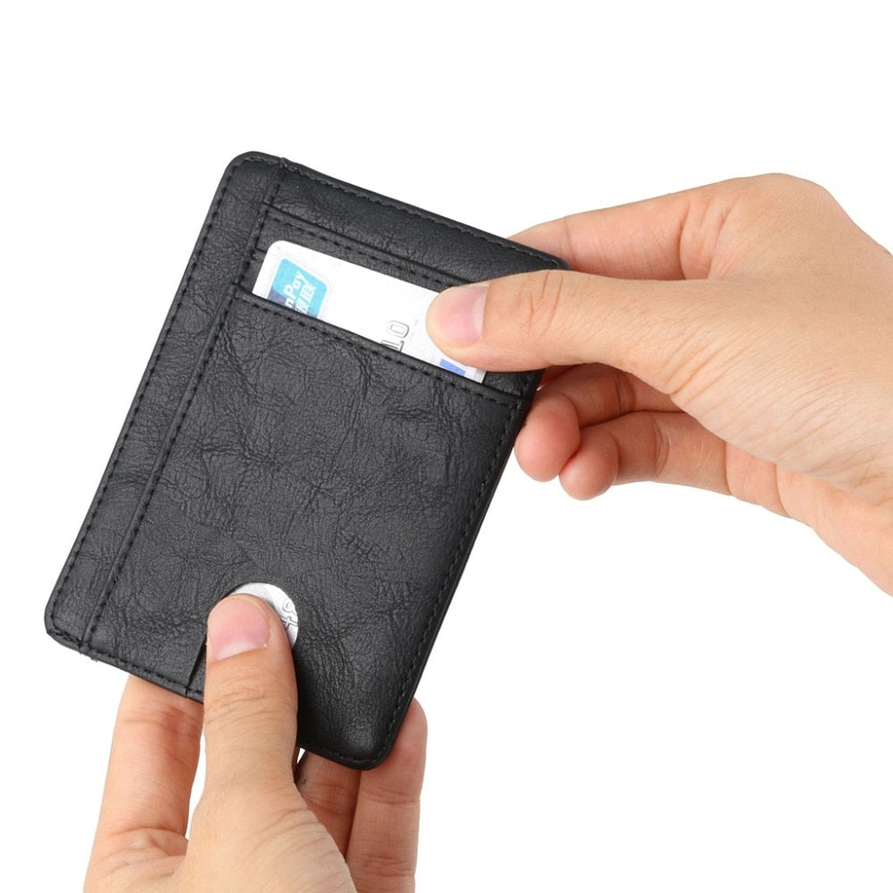 Slim RFID Blocking Leather Wallet Credit ID Card Holder Purse Money Case for Men Women Fashion Bag 11.5x8x0.5cm | TageUnlimited