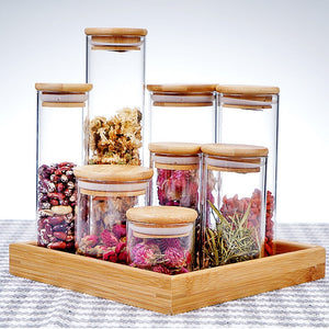 Transparent glass jars Seal jars Grains storage Bottles spice jar kitchen storage cans Kitchen Storage Organization | TageUnlimited