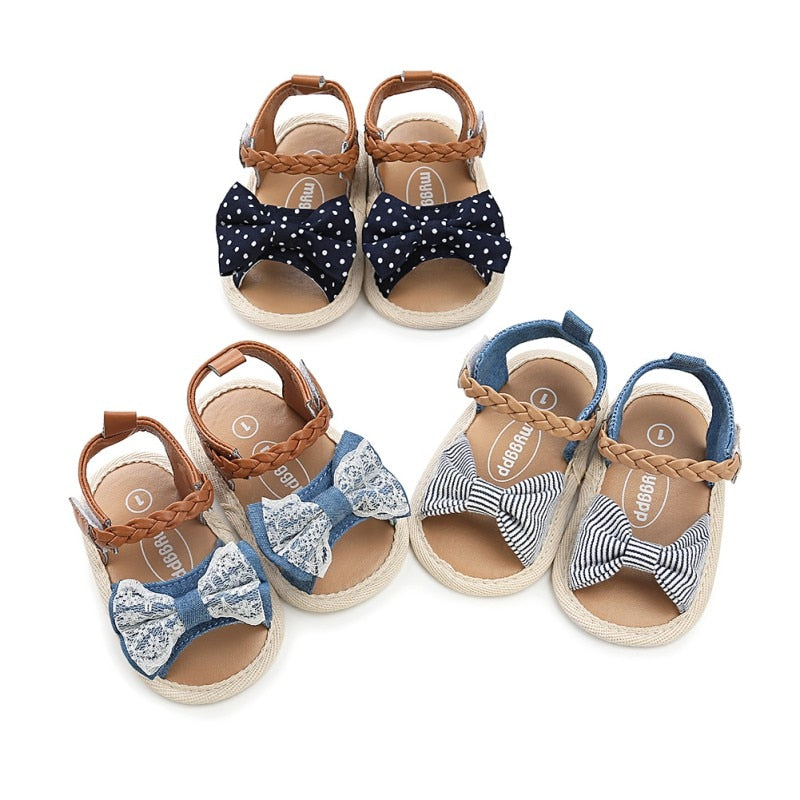 Baby Girl Shoes Infant Canvas Bow-knot Kids Beach Baby Walking Shoes First Walkers New | TageUnlimited
