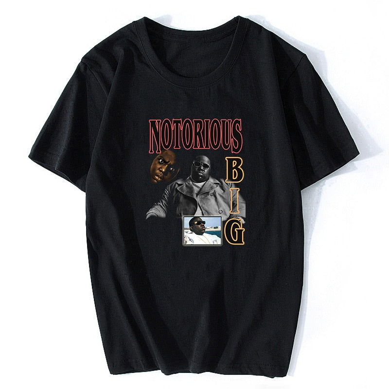 Notorious Big Shirt Mens Short Sleeve Biggie Smalls Tshirt Hiphop Rock Biggie Smalls T Shirt Male Notorious B.I.G. T Shirts | TageUnlimited