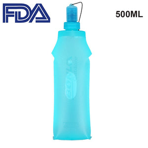 Water Bottle TPU Folding Soft Flask Sport Water Bottle Water Bag Collapsible Drink Water Bottle Water Bag Running Camping Hiking | TageUnlimited