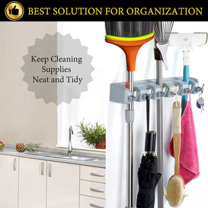 Kitchen Organizer Wall Mounted Kitchen Shelf Storage Holder for Mop Brush Broom Mops Hanger Organizer Too | TageUnlimited
