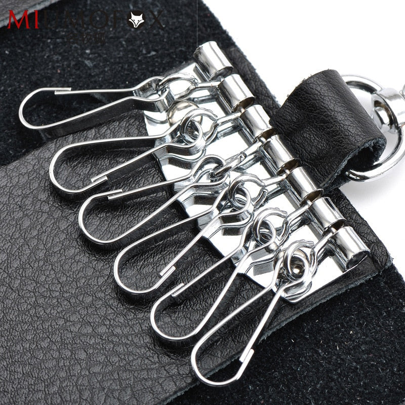 Genuine Leather Keychain Men Women Key Holder Organizer Pouch Cow Split Car Key Wallet Housekeeper Key Case Mini Card Bag | 0 | TageUnlimited