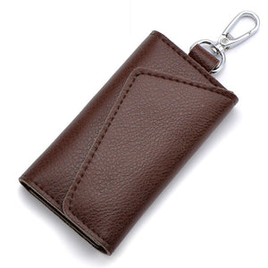 Genuine Leather Keychain Men Women Key Holder Organizer Pouch Cow Split Car Key Wallet Housekeeper Key Case Mini Card Bag | 0 | TageUnlimited