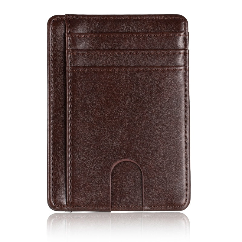 Slim RFID Blocking Leather Wallet Credit ID Card Holder Purse Money Case for Men Women Fashion Bag 11.5x8x0.5cm | TageUnlimited