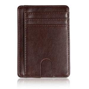 Slim RFID Blocking Leather Wallet Credit ID Card Holder Purse Money Case for Men Women Fashion Bag 11.5x8x0.5cm | TageUnlimited
