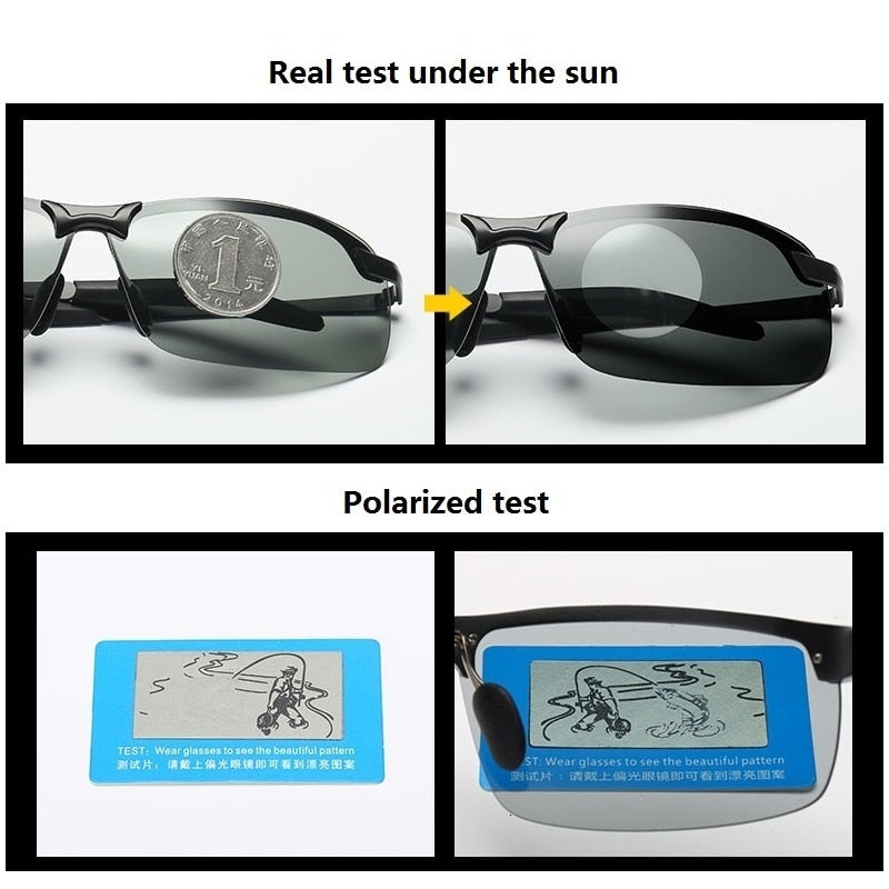 Photochromic Sunglasses Men Polarized Driving Chameleon Glasses Male Change Color Sun Glasses Day Night Vision Driver&#39;s Eyewear | TageUnlimited