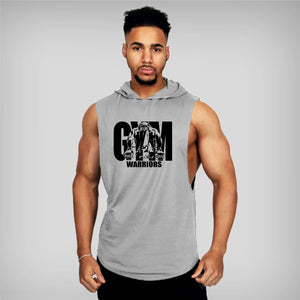Muscleguys Gym Clothing Mens Bodybuilding Hooded Tank Top Cotton Sleeveless Vest Sweatshirt Fitness Workout Sportswear Tops Male | TageUnlimited