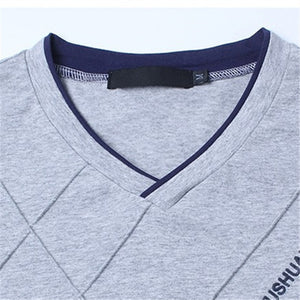 Mens Casual T-shirt Fashion Slim Long Sleeve V Neck Fitness T-shirts Tops Homme Tshirt Boyfriend Gift Harajuku Streetwear | TageUnlimited