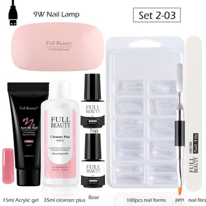 5pcs Quick Builder Nail Kits Finger Poly Extension Nail Gel Manicure Soak Off Crystal Gel Nail Polish No Pain Acrylic Gel GL1791 | TageUnlimited