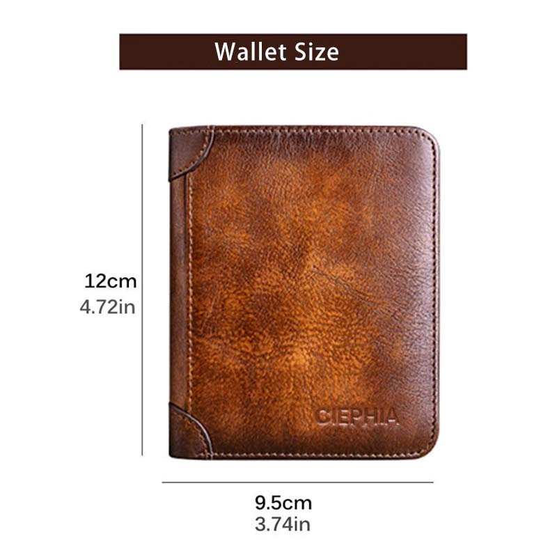 Genuine Leather Rfid Protection Wallets for Men Vintage Thin Short Multi Function ID Credit Card Holder Money Bag | TageUnlimited