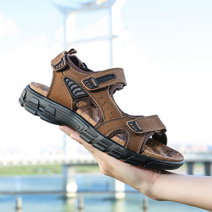 Brand Classic Mens Sandals Summer Genuine Leather Sandals Men Outdoor Casual Lightweight Sandal Fashion Men Sneakers | TageUnlimited