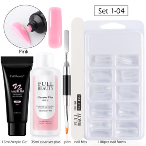 5pcs Quick Builder Nail Kits Finger Poly Extension Nail Gel Manicure Soak Off Crystal Gel Nail Polish No Pain Acrylic Gel GL1791 | TageUnlimited