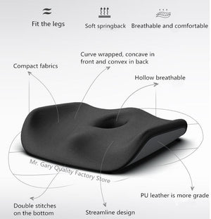 Memory Foam Seat Cushion Orthopedic Pillow Coccyx Office Chair Cushion Support Waist Back Pillow Car Seat Hip Massage Pad Sets | TageUnlimited