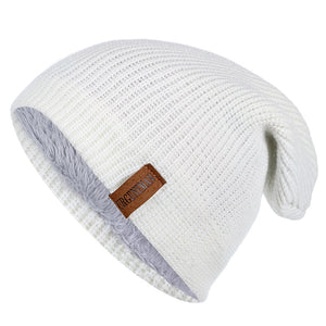 Unisex Letter Beanie Hat Leisure Lined Winter Hats For Men Women Keep Warm Knitted Hat Fashion Solid Ski Bonnet Cap | TageUnlimited