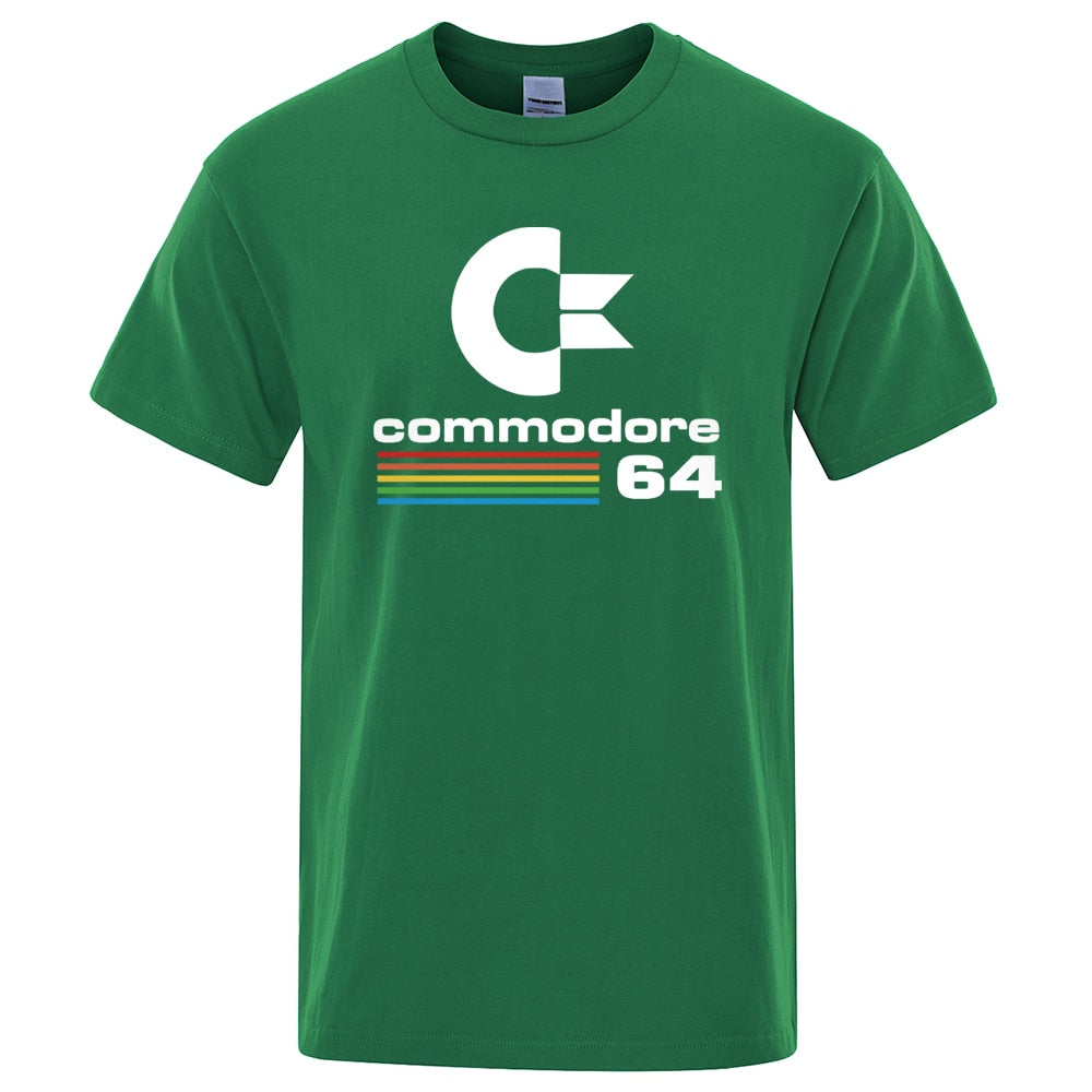 Men T-shirts Summer Commodore 64 Print T Shirt C64 SID Amiga Retro Cool Design Street Short Sleeve Top Tee Cotton Clothing | TageUnlimited