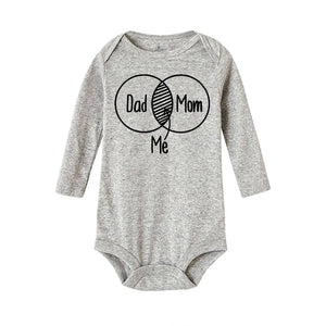Mom Plus Dad Equal Me Newborn Clothes Infant Bodysuits Toddler Baby Jumpsuits Outfits Funny Humor Child Kid Long Sleeve Clothing