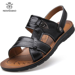 Summer Genuine Leather Beach Sandals Men Shoes  Leather Sandals for Men Soft Comfort Outdoor Walking Man Footwear | TageUnlimited