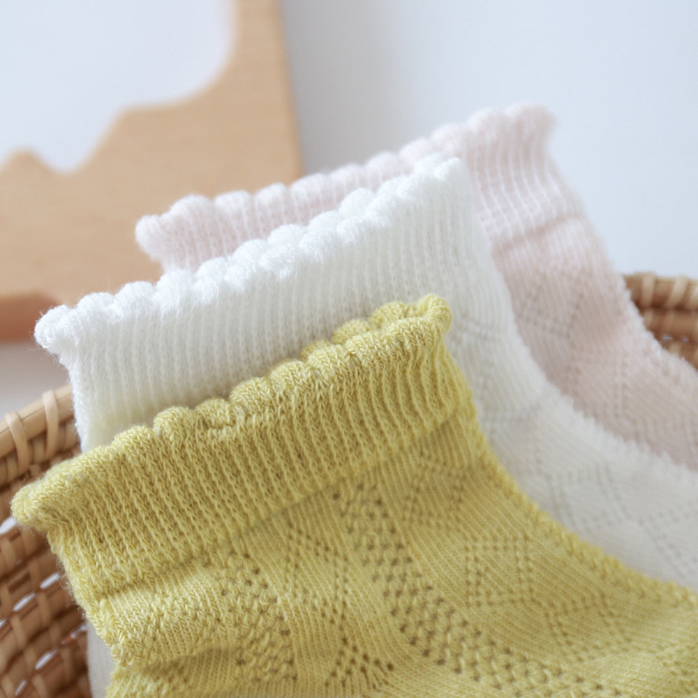 5Pairs/lot Baby Socks Summer Spring Thin Mesh Cotton Kids Socks Lovely Girls Lace Socks Colorful Children Socks | TageUnlimited