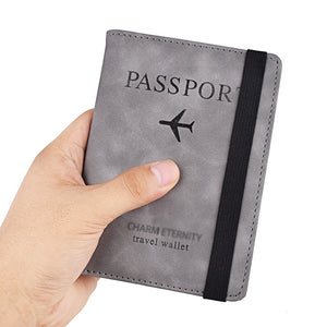 Elastic Band Leather Passport Cover RFID Blocking For Cards Travel Passport Holder Wallet Document Organizer Case Men Women | TageUnlimited