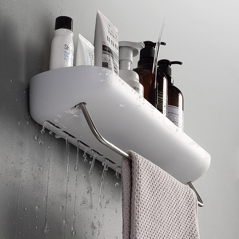 Punch-Free Bathroom Organizer Shelf Shampoo Shower Storage Rack Bath kitchen Towel Holder Household Items Bathroom Accessories | TageUnlimited