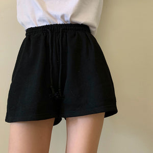 Women Shorts Solid Cotton Cozy Simple Casual Loose Hipsters Running Breathable All-match Streetwear Hot Teens Wide Leg Bottoms | TageUnlimited