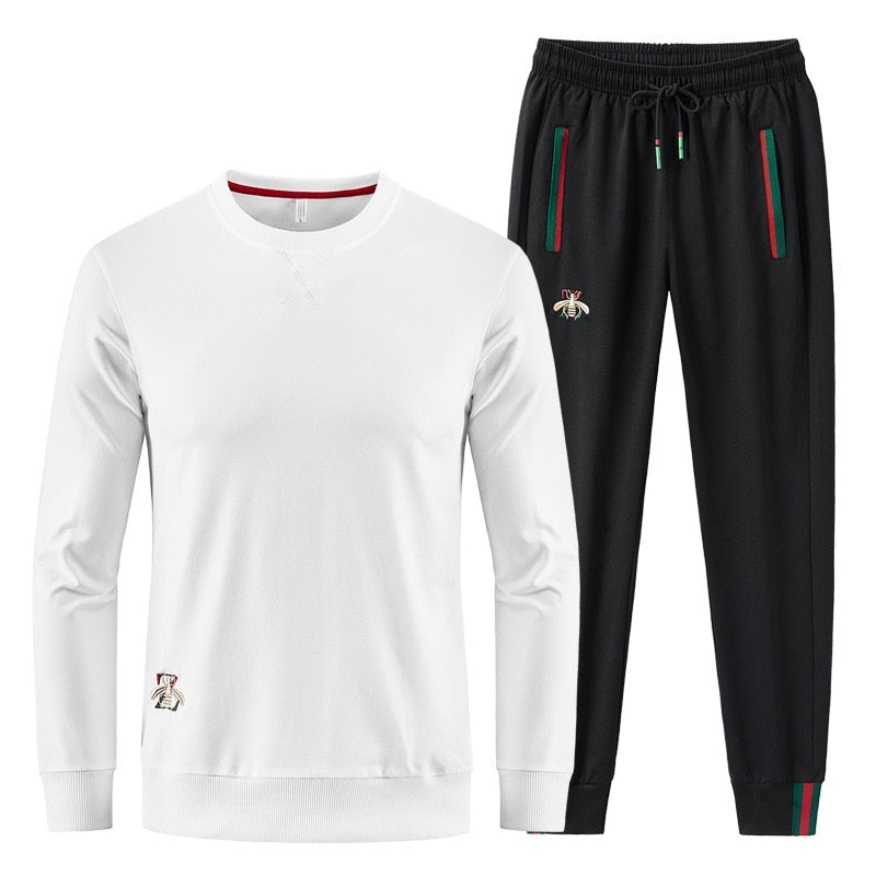 Autumn New Embroidered O-neck Long Sleeved Casual Tracksuit Men Track Suit Two Piece Sets Streetwear Clothing Sweatsuit | TageUnlimited