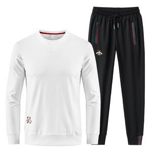 Autumn New Embroidered O-neck Long Sleeved Casual Tracksuit Men Track Suit Two Piece Sets Streetwear Clothing Sweatsuit | TageUnlimited
