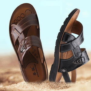 Summer Genuine Leather Beach Sandals Men Shoes  Leather Sandals for Men Soft Comfort Outdoor Walking Man Footwear | TageUnlimited