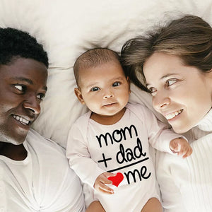 Mom Plus Dad Equal Me Newborn Clothes Infant Bodysuits Toddler Baby Jumpsuits Outfits Funny Humor Child Kid Long Sleeve Clothing | TageUnlimited