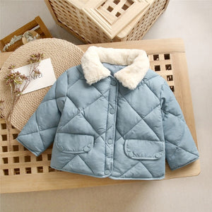 Winter Children Warm Cotton Jackets Rabbit Fur Collar Coats Baby Short Quilted Jacket Kids Clothes Girl Boy Outerwear | TageUnlimited