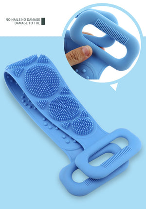 Silicone Gel Scrub Bath Brush Strip Massage Back Rubs Bathing Tape Long Back Rubbing Sided Silicone Scrub Body Skin Bathroom | TageUnlimited