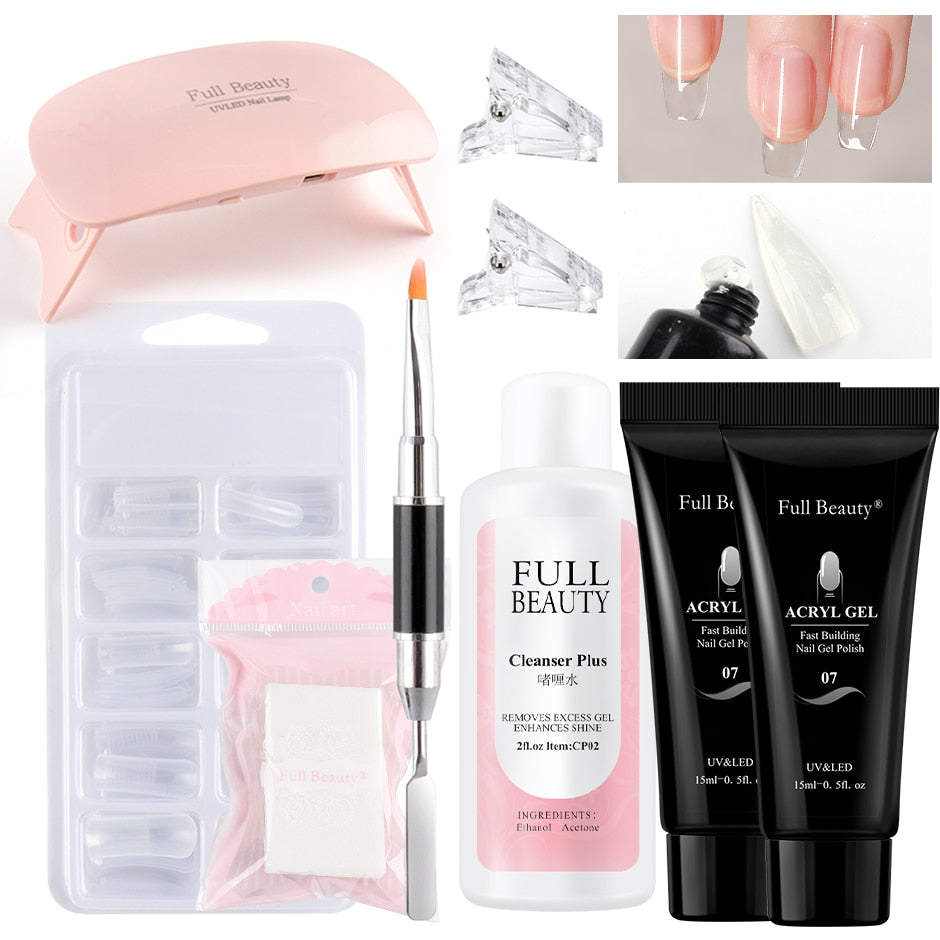 5pcs Quick Builder Nail Kits Finger Poly Extension Nail Gel Manicure Soak Off Crystal Gel Nail Polish No Pain Acrylic Gel GL1791 | TageUnlimited