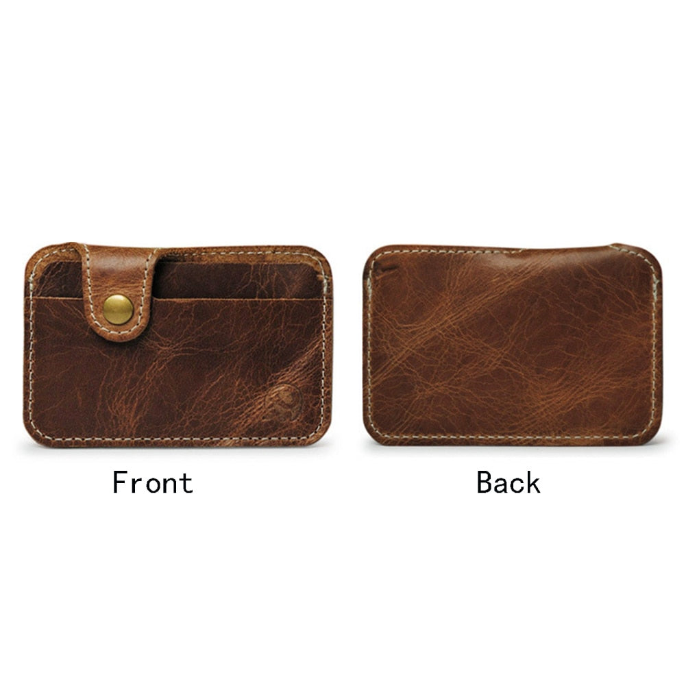 Retro Leather Credit Business Mini Card Wallet  Convenient Man Women Smart Wallet Business Card Holder Cash Wallet Card Case | TageUnlimited