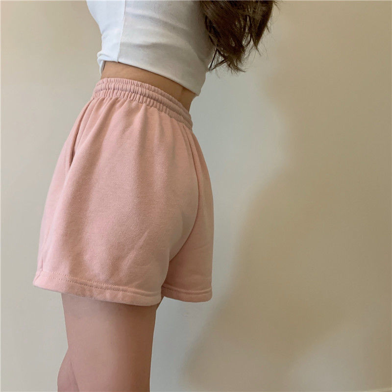 Women Shorts Solid Cotton Cozy Simple Casual Loose Hipsters Running Breathable All-match Streetwear Hot Teens Wide Leg Bottoms | TageUnlimited