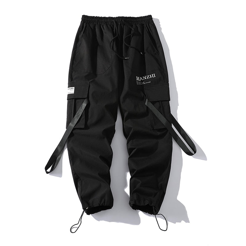 Men Streetwear Tracksuit Black Hooded Jackets And  Hip Hop Pants Clothing 2 Pcs Set Suit Sweatsuit | TageUnlimited