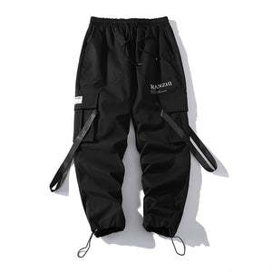 Men Streetwear Tracksuit Black Hooded Jackets And  Hip Hop Pants Clothing 2 Pcs Set Suit Sweatsuit | TageUnlimited