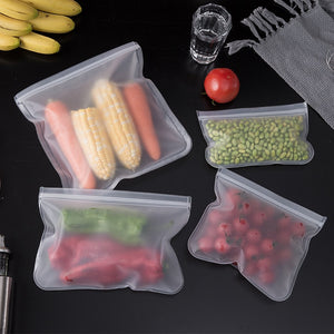 Silicone Food Storage Bag Reusable Stand Up Zip Shut Bag Leakproof Containers Fresh Bag Food Storage Bag Fresh Wrap Ziplock Bag | TageUnlimited