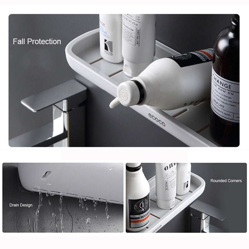 Punch-Free Bathroom Organizer Shelf Shampoo Shower Storage Rack Bath kitchen Towel Holder Household Items Bathroom Accessories | TageUnlimited