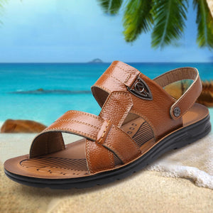 Summer Genuine Leather Beach Sandals Men Shoes  Leather Sandals for Men Soft Comfort Outdoor Walking Man Footwear | TageUnlimited
